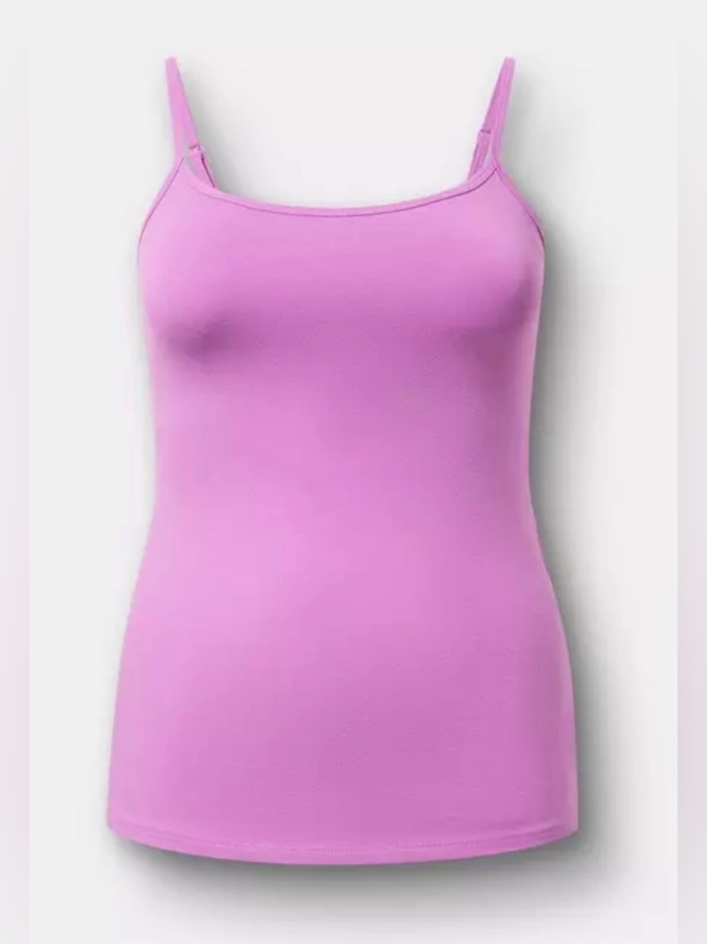 #x525 Torrid Foxy Scoop Neck Built In Bra Cami Tank Top Liatris Lt Magenta Lilac